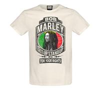 Amplified BOB Marley GET UP Stand UP - Maglietta da uomo, taglia M, bianco, M