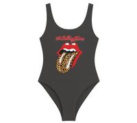 Amplified Body da donna leopardato con lingua The Rolling Stones, Carbone, L