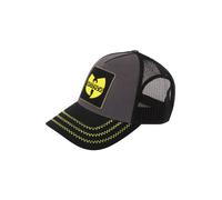 Amplified Cappellino da baseball Trucker con chiusura a scatto regolabile, traspirante, Clan Wu-Tang, grigio scuro-nero-giallo, Taglia unica