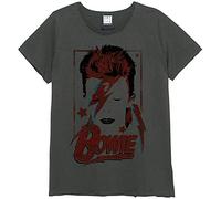 Amplified David Bowie Aladdin Sane Maglietta Donna, Grigio, XL