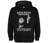 Amplified Heroes 1978 Felpa con Cappuccio David Bowie Adulto Unisex (S) (Nero)