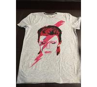 Amplified David Bowie Uomo Fulmine T-shirt IN Grigio S,M,L,XL Raro