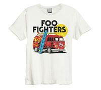 Amplified Foo Fighters Collection - T-Shirt da Uomo Camper Van Panna Regular, Bianco, XL