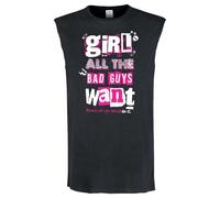 Amplified - Girl All The Bad Guys Want T-Shirt Uomo Donna Unisex Senza Maniche, Carbone, S