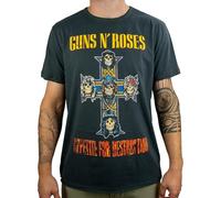 Amplified Guns N Roses-Appetito per la distruzione T-Camicia, Grigio (Carbone), XS Donna