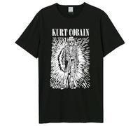 Amplified Kurt Cobain - Etched Out Kurt | Maglietta a maniche corte in stile retrò | Colore: grigio scuro, unisex