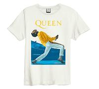 Amplified - Maglietta Fredie Mercury Triangle, da adulto, bianco, XS