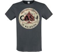 Amplified - Maglietta The Man In Black Johnny Cash per Adulti Unisex, Carbone, S
