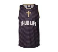Amplified Tupac - Maglia da basket nera, Nero , M
