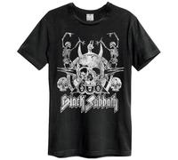 Amplified Maglietta unisex Black Sabbath Paranoid, grigio, Teschio danzante, nero, L