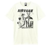 Amplified Maglietta unisex per adulti con fotocopia Incesticide Nirvana, bianco, L