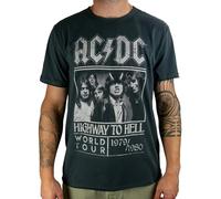 Amplified Maglietta Unisex- Poster ACDC Highway to Hell (Carbone)(S)