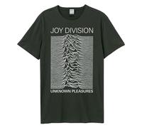 Amplified - Maglietta Unknown Pleasures Joy Division per Adulti Unisex, Carbone, M