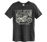 Amplified Midnight Rider Maglietta Willie Nelson Uomo (NS5210)