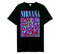 Amplified Neon Flowers Maglietta Nirvana Adulto Unisex (GD3701)