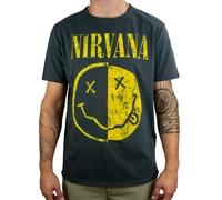 Amplified Nirvana Spiced Smiley Charcoal T-Shirt XXL Grey