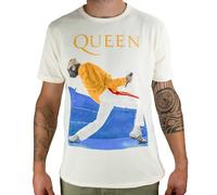 Amplified Queen Collection - Freddie Mercury Triangle Uomo T-Shirt Panna S 100% Cotone Regular