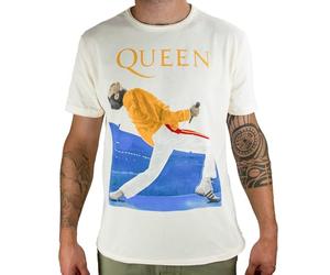 Amplified Queen Collection - Freddie Mercury Triangle Uomo T-Shirt Panna XL 100% Cotone Regular