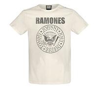 Amplified Ramones Collection - Vintage Shield Uomo T-Shirt Bianco XXL 100% Cotone Regular
