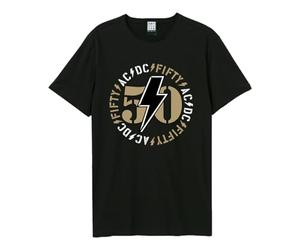 Amplified T-Shirt Banda Anniversario - 50 Anni ACDC - Classic Bolt, Nero, M