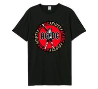 Amplified T-Shirt Banda Anniversario - 50 Anni ACDC - Red Angus, Nero, S