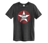 Amplified The Clash-Star Logo Maglietta, Grigio (Charcoal CC), L Uomo