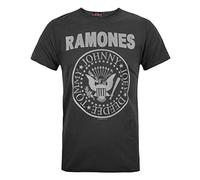 Amplified - T-Shirt Ufficiale con Logo Ramones - Uomo (XL) (Carbone)