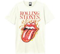 Amplified The Rolling Stones Collection - Hot Tongue Uomo T-Shirt Panna XL 100% Cotone Regular