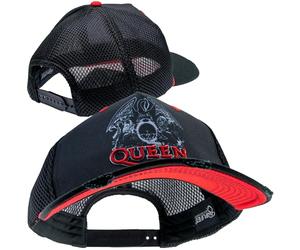 Amplified Trucker Band Logo cap - Queen - Line Art Crest, Nero, Taglia Regolabile