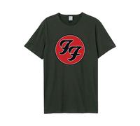 Amplified Unisex Band T-Shirt - Foo Fighters - Double Logo, Grigio Scuro, XL
