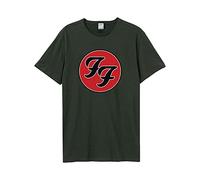 Amplified Unisex Band T-Shirt - Foo Fighters - Double Logo, Grigio Scuro, XL