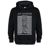 Amplified Unknown Pleasures Felpa con Cappuccio Joy Division Adulto Unisex (L) (Nero)