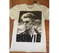 Amplified Uomo David Bowie Fumatore Bianco T-SHIRT S, L, XL, XXL Vintage Slavato