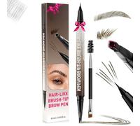 Ampltulastd 4d Brow Pen - for Natural, All-Day Eyebrow & Eyeliner Perfection, Hardpointing Microblading Eyebrow Pencil Waterproof, Faux Brow Ultra Fine Double-Brush Tip Brow Filling Pen (03#)