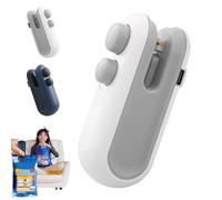 Ampltulastd Bag Sealer, Easilyous Pouch Closer, 2 in 1 USB-C Rechargeable Mini Sealing Device, Home Packaging Machine (White)