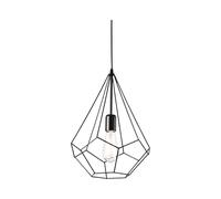 Sospensione Industrial-Minimal Ampolla-3 Metallo Nero 1 Luce E27