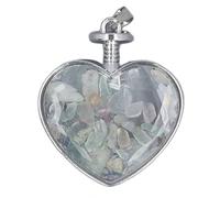 Ampolla di Vetro a Forma di Cuore, Mini Bottiglia Decorativa per Messaggi, Come Regalo di Nozze o Centrotavola, Idea Regalo Romantico e Personale (Iridiscente)