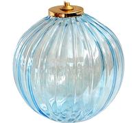 Ampolla Elegante in Vetro Rigato con Gigler in Ottone Dorato - Lampada Decorativa per Atmosfere Accoglienti a Cera Liquida - Ideale per Illuminare e Arredare con Stile