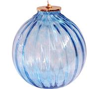 Ampolla Elegante in Vetro Rigato con Gigler in Ottone Dorato - Lampada Decorativa per Atmosfere Accoglienti a Cera Liquida - Ideale per Illuminare e Arredare con Stile