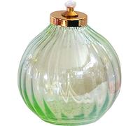 Ampolla Elegante Verde in Vetro Rigato con Gigler in Ottone Dorato Piccola - Lampada Decorativa per Atmosfere Accoglienti a Cera Liquida - Ideale per Illuminare e Arredare con Stile