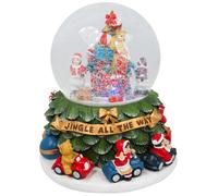 Ampolla Natalizia a Batteria 20x20x22 cm in Resina con Bambini Musica e Luci