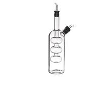 Ampolla Oliera Olio e Aceto 2in1 in Vetro per Tavola casa Dispenser Antigoccia con 2 Scomparti Capacità 25cl e 10cl,