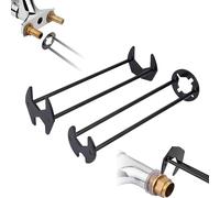 Amposei Chiave esagonale a quattro ganasce, chiave per lavello multifunzionale, per installazione e rimozione di manutenzione Chiave per bagno, design a due assi, universale per la maggior parte dei tipi di viti e filettature