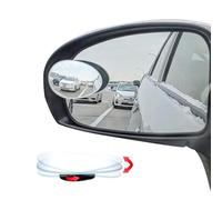 Ampper Specchio per angolo cieco ovale, HD Glass Frameless Stick on Adjustabe Convex Wide Angle Rear View Blind Spot Car Mirror per auto Blind Spot, Pack of 4