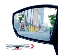 Ampper Specchio rettangolare per angoli ciechi, HD Glass Frameless Stick on Adjustabe Convex Wide Angle Rear View Blind Spot Car Mirror per auto Blind Spot, Confezione da 2