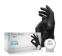 Ampri 01181 - XXL - -Style Black senza polvere guanti in nitrile 10 X 100 pezzi + Gratis in pelle balsamo 50 ML
