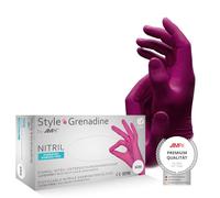 Ampri GmbH - Guanti in nitrile, 100 pezzi, taglia S, colore: Grenadine