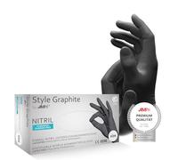 AMPRI Guanti in nitrile, antracite, grafite, confezione da 100 pezzi, taglia XS, senza polvere, stile grafite by Med-CComfort: guanti monouso in nitrile nelle taglie XS, S, M, L, XL