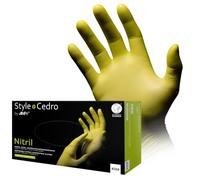 AMPri Guanti in nitrile, cedro, verde, 100 pezzi/scatola, taglia L, senza polvere, Style cedro di Med-Comfort: Guanti in nitrile monouso, guanti monouso nelle taglie XS, S, M, L, XL