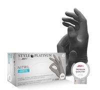 AMPRI Guanti in nitrile, grigio argento, platino, 100 pezzi/scatola, taglia S, senza polvere, stile PLATINUM by Med-Comfort: guanti monouso in nitrile nelle taglie XS, S, M, L, XL